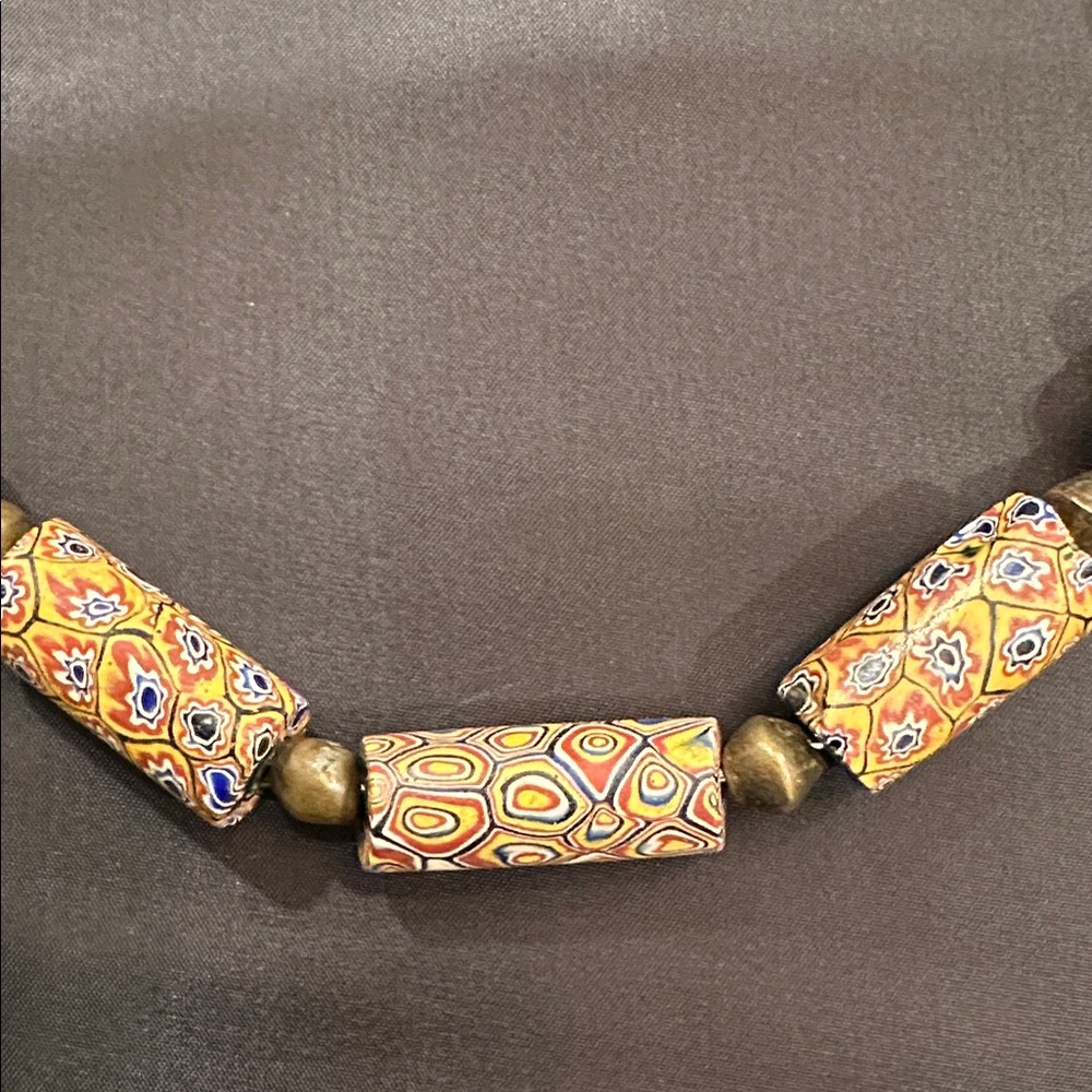 VENETIAN MILLEFIORI GLASS TRADE BEADS Necklace. VINTAGE - Picture 16 of 16